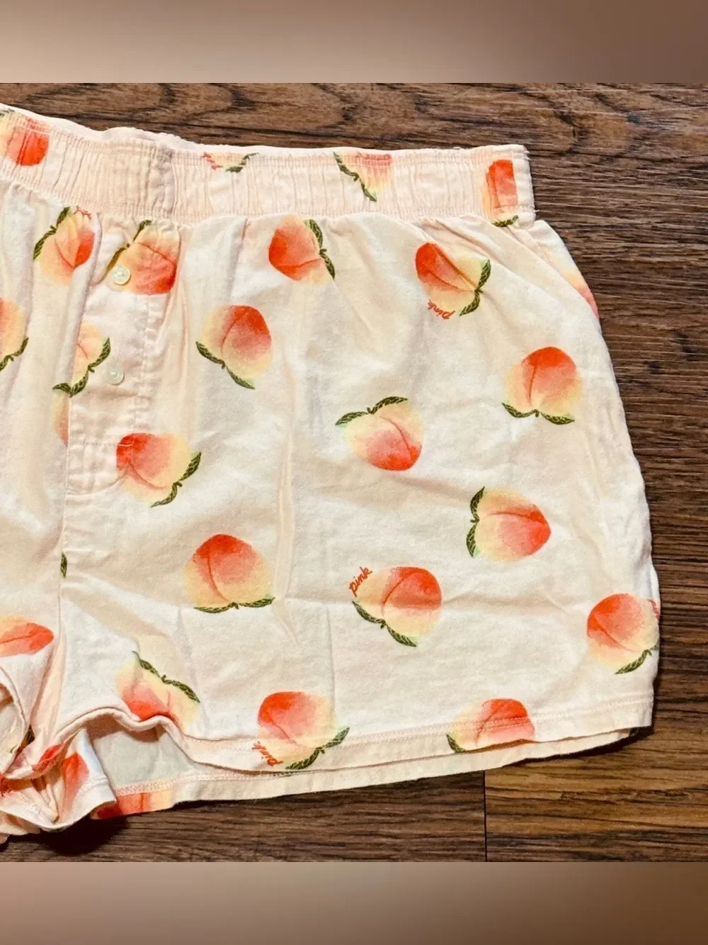 Victoria's Secret PINK Peach Print Boxer Sleep Shorts Pink Peach Medium